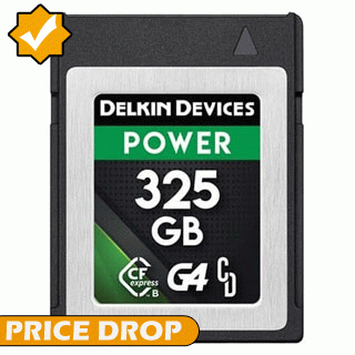 Price Drop on the Delkin 325GB POWER 1780MBs CFexpress Type B G4 Memory Card